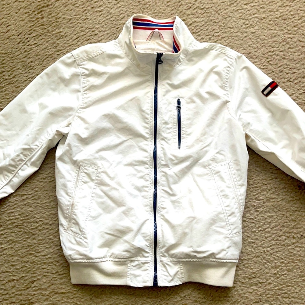White Tommy Hilfiger windbreaker Medium